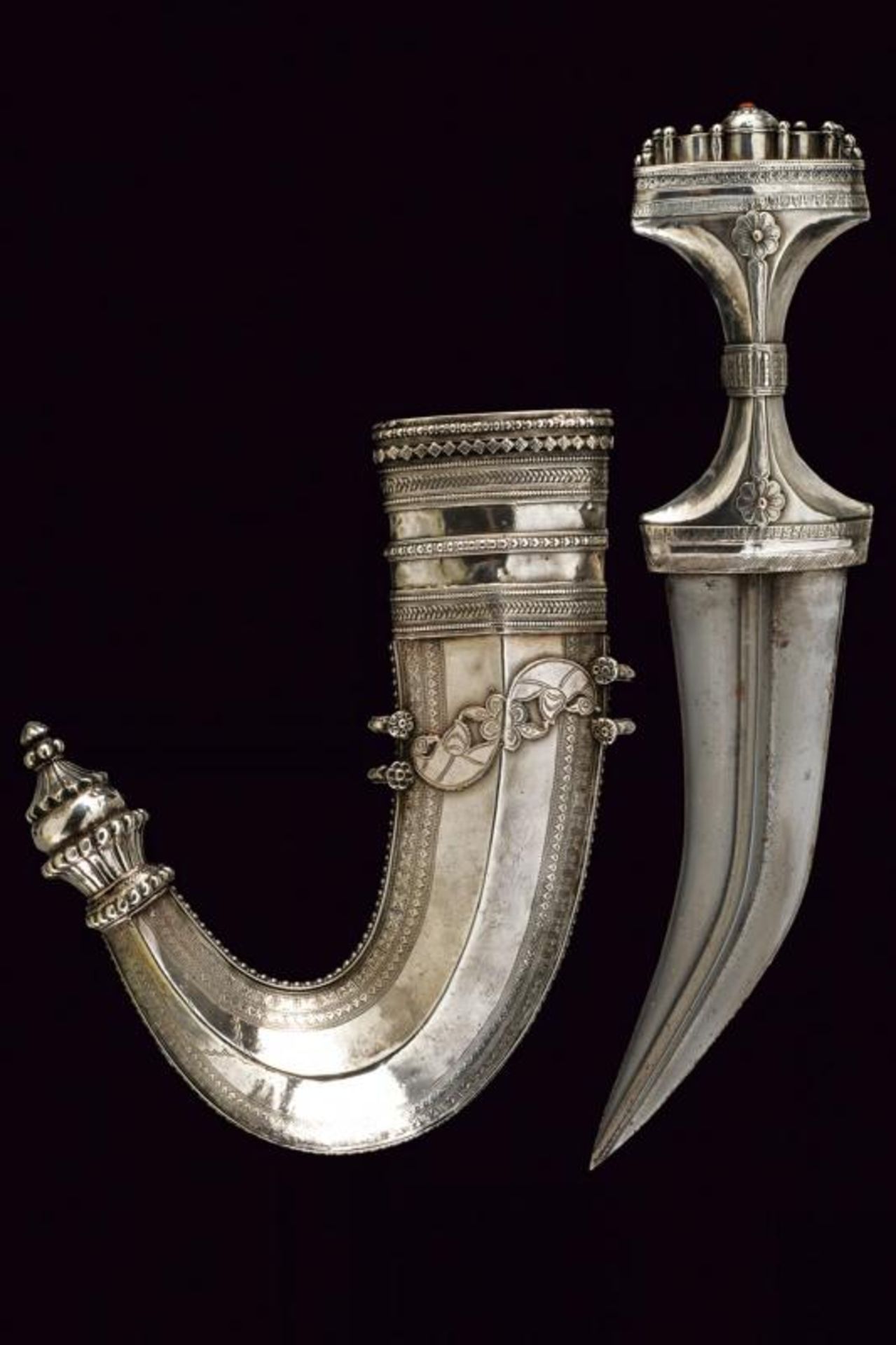 A silver mounted Jambiya