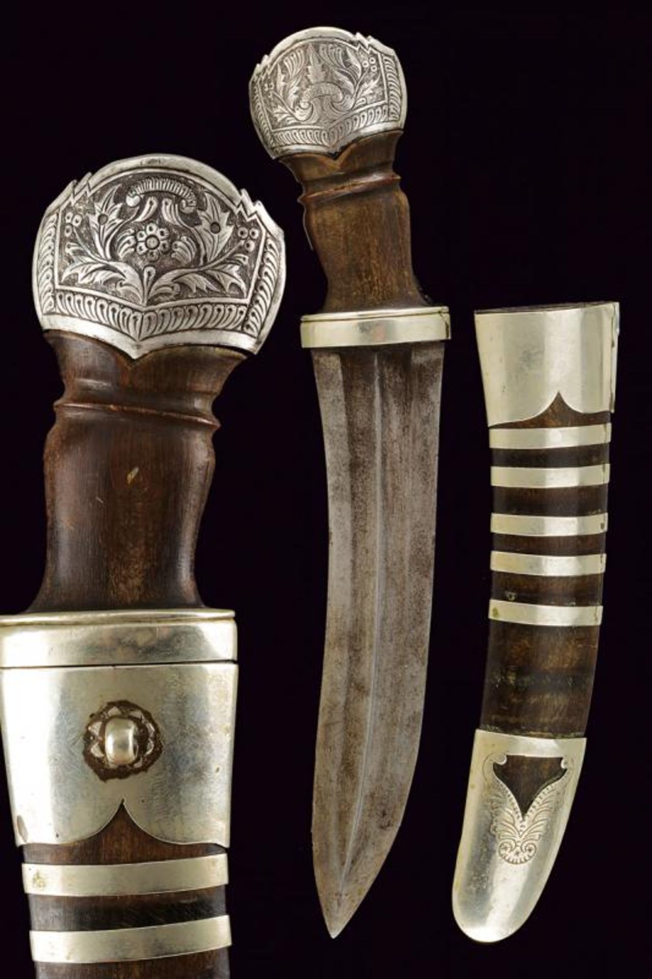 A silver mounted dagger