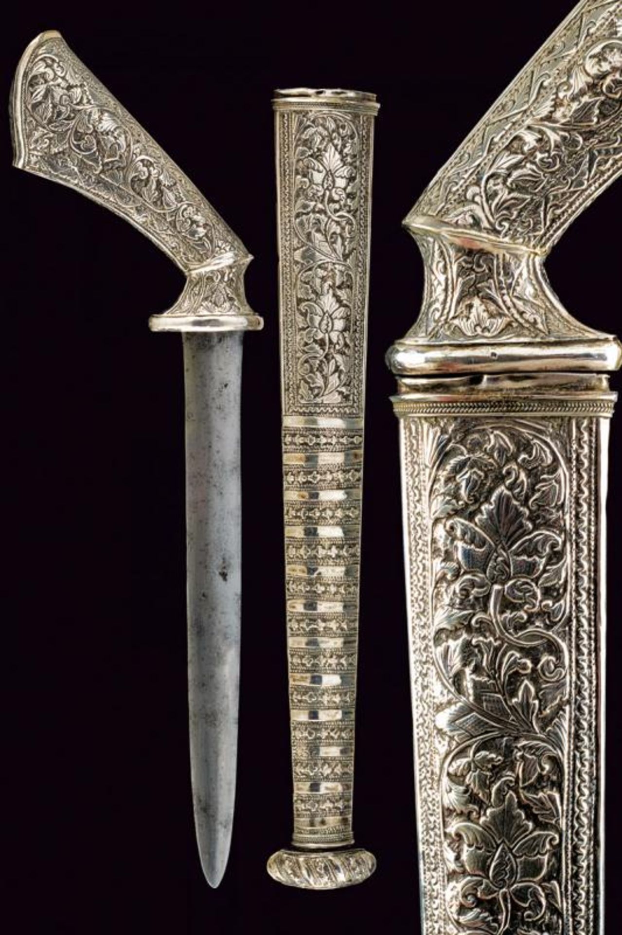 A silver mounted Badik