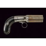 A four barrelled pepperbox percussion revolver by Mariette