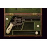 A cased Francotte pin fire revolver