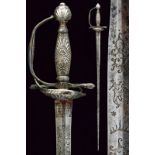 A silver hilted officer's small sword