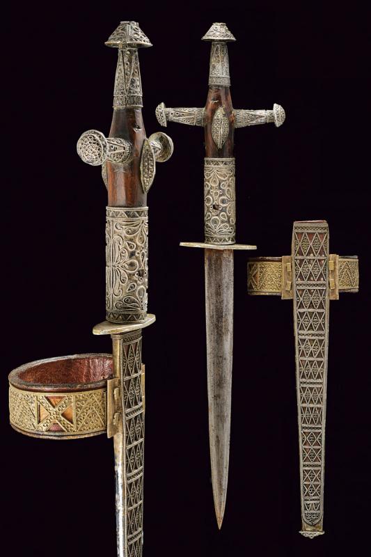 A Tuareg telek (dagger) with silver mounts