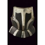 A fine breastplate for a black and white armor