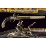 A beautiful gold decorated flintlock pistol