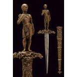 A fine romantic dagger with sculpted archer