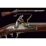 A rare flintlock carbine with bayonet