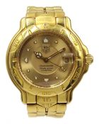 Tag Heuer 6000 gentleman's 18ct gold chronometer automatic bracelet wristwatch, movement no.