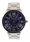 Cartier Ronde Solo de Cartier automatic steel wristwatch blue dial ref.WSRN0023 no.