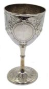 Victorian silver goblet embossed decoration by Thomas Tongue Birmingham 1878 approx 5oz