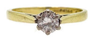 18ct gold diamond solitaire ring hallmarked Condition Report size L 2.