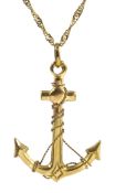 Gold anchor and rope pendant necklace, hallmarked 9ct Condition Report Approx 3.