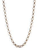 Rose gold circular link chain necklace hallmarked 9ct,