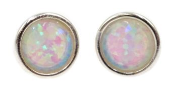 Pair of silver opal stud earrings, stamped 925 Condition Report <a href='//www.