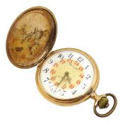 Swiss 14ct rose gold Chronometre hunter pocket watch, Odin movement no 54064 stamped 585,