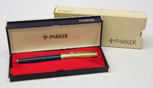 Parker 61 fountain pen, 12ct rolled gold cap and forest green barrel,