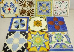 Collection of Neatco and other floral and geometric pattern tubeline tiles,