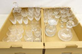 Set of six Edinburgh crystal tumblers, three matching wine glasses,