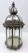 Dome top octagonal lantern with swing handle,