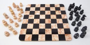 Polished stone chess set, complete with pieces Condition Report <a href='//www.