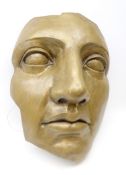 Large composite bronze finish wall mounted face mask,