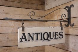 Wall hanging 'Antiques' double sided shop sign,