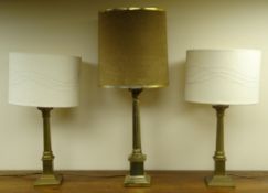 Pair Laura Ashley brass Corinthian column table lamps,