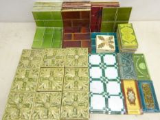 Set of ten Mintons small glazed tiles,