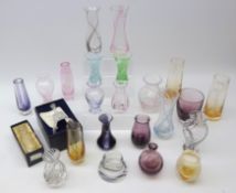 Collection of Caithness glass vases,