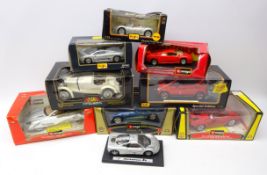 Four boxed Burago die-cast vehicles, four Maisto, vehicles incl. Special Ed.