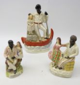 Three Staffordshire Uncle Tom & Eva groups,