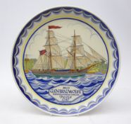 Brig General Wolfe Poole pottery charger, drawn by Arthur Bradbury and painted by Karen Hickisson,