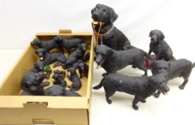 Collection of Black Labrador Dog models including Leonardo Collection & Country Artists,