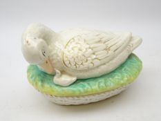 19th century Staffordshire Duck and Chick tureen,