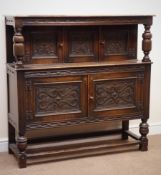 Mid 20th century oak court cupboard,