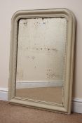 Early 20th century overmantle mirror, painted frame, W65cm,