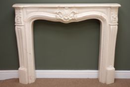 Moulded composite classical style fire surround, egg and dart detailing, W138cm, H112cm