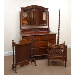 Edwardian dressing chest, raised mirror back, two short and two long drawers,
