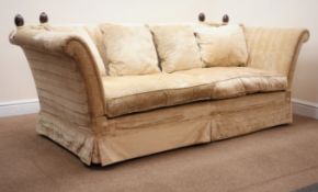 Laura Ashley Knole drop arm sofa, upholstered in Villandry Champagne fabric,