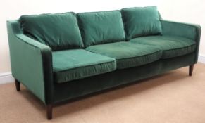 Barker and Stonehouse three seat sofa, upholstered in an emerald velvet,