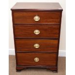 Small George III mahogany chest, three drawers, reeded moulding's,