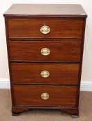 Small George III mahogany chest, three drawers, reeded moulding's,