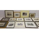 Collection of eighteen 19th century engravings and lithographs including Scarborough,