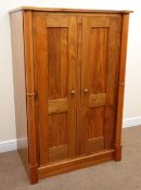 French walnut double wardrobe, two doors enclosing fitted interior flanking by two columns,
