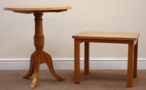 Shaw & Riley 'Sea horsemen' of Hessay elm circular occasional table, single turned column,