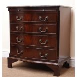 George lll style mahogany bachelors chest with brushing slide above four long drawers on bracket