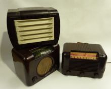 Two brown bakelite cased mains radios - RCA Victor and Bush DAC90,