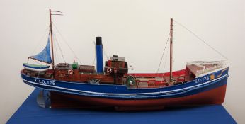 Large wooden scale model of the Steam fishing Trawler 'Joseph & Sarah Miles' LO.