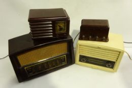 Three bakelite cased mains radios - Pilot, Bush VHF90 and another,