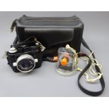 Nikonos underwater camera No.924471 black body, with W-Nikkor 1:2.5 f=35mm lens No.